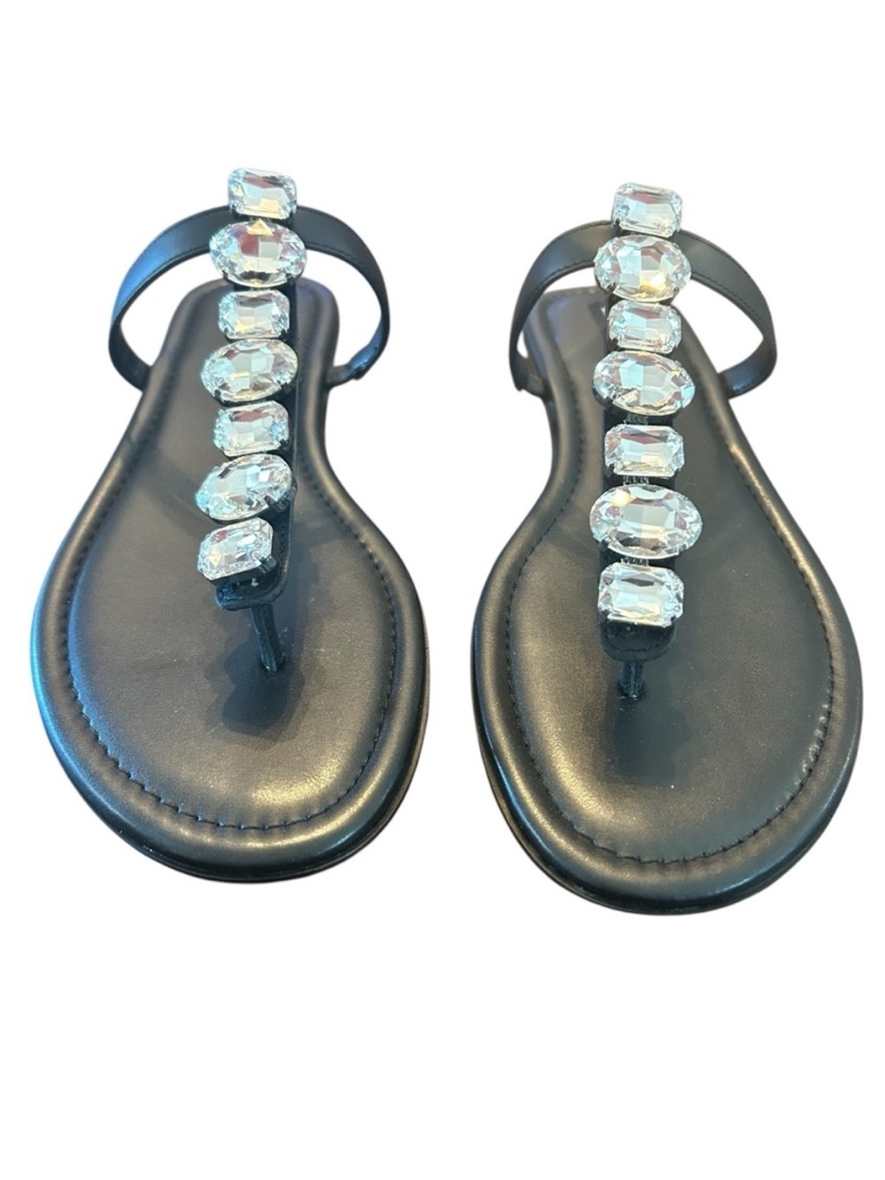 Jessica Rich x Steve Madden Gemma Embellished T-Strap Slingback Sandals Size 10